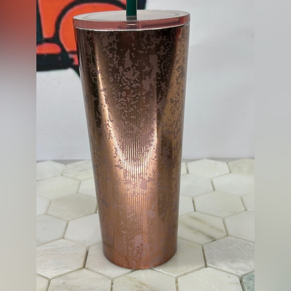Starbucks Rose Gold 2019 Speckled Marble Cup 16 Fluid Ounce Tumbler - Picture 7 of 10